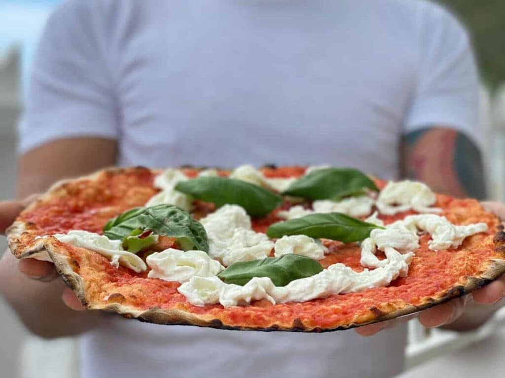 delicate roman thin crust pizza
